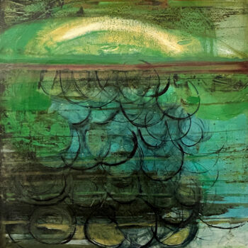 Katherine Bowling, Underwater, 2026, Oil on spackle on wood panel, 12 x 12 inches