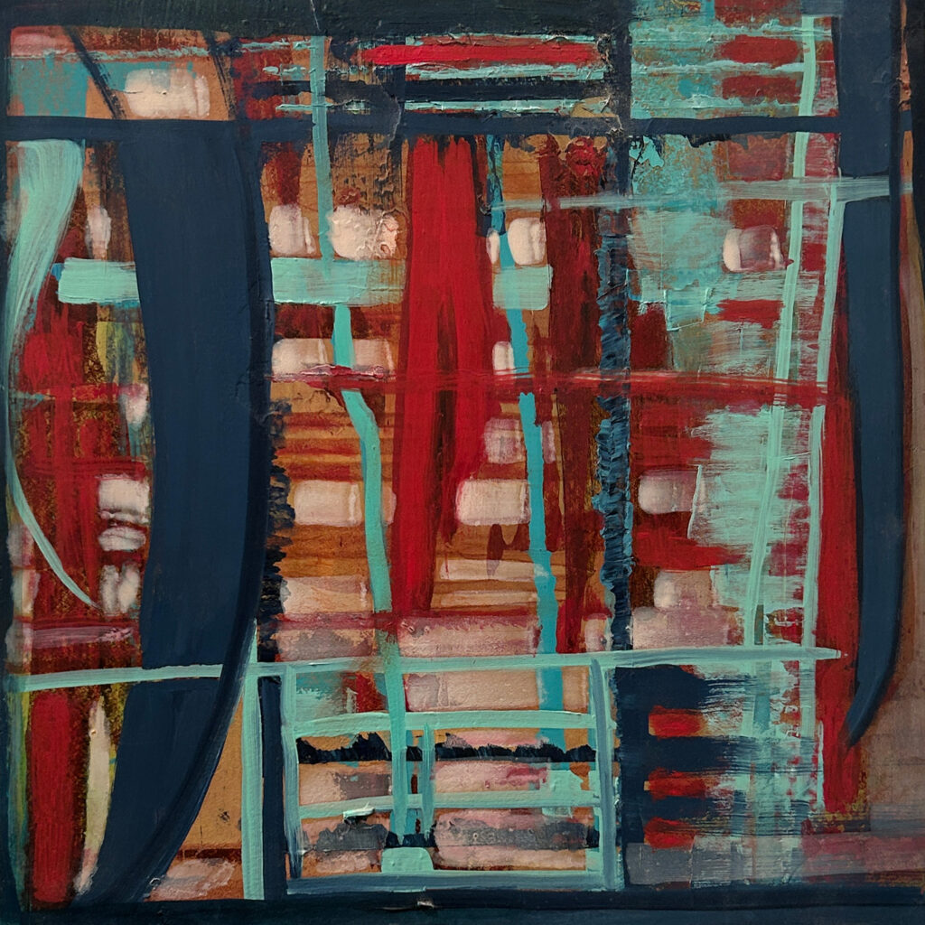 Katherine Bowling, Order, 2026, Oil on spackle on wood panel, 12 x 12 inches