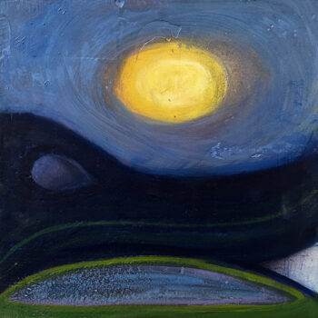 Katherine Bowling, Smile, 2025, Oil on spackle on wood panel, 12 x 12 inches